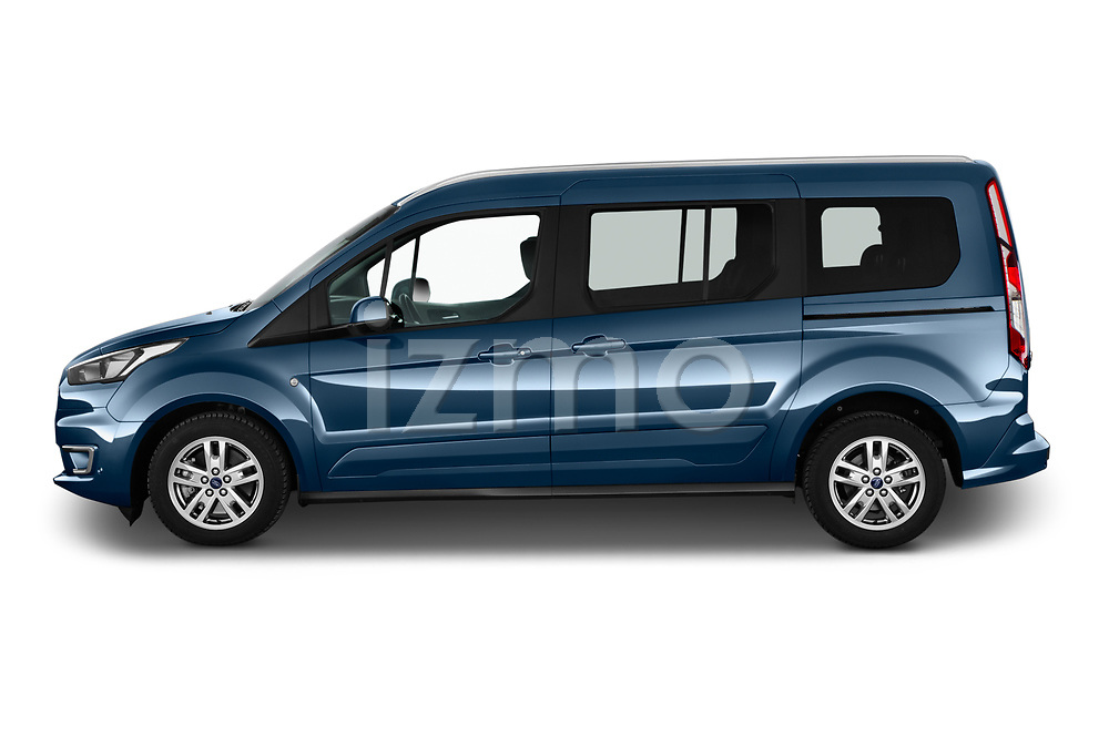 Car Driver side profile view of a 2020 Ford Grand-Tourneo-Connect Titanium 5 Door Minivan Side View
