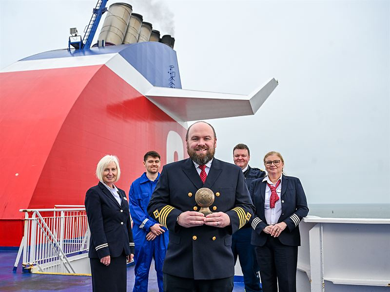 Stena crew from one of the company’s two Belfast-Cairnryan ‘Superfast’ ferries celebrate the award. Next month the operator also is to celebrate 30 years of operations from Belfast Harbour with its other ferry routes to Birkenhead (Liverpool) and freight-only service to Heysham in north-west England. 