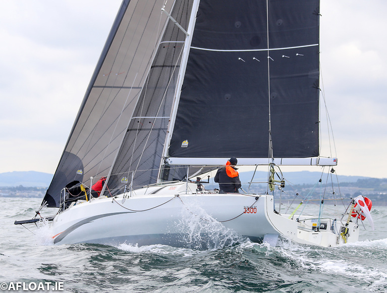 The Sunfast 3300 Cinnamon Girl (Cian McCarthy, Kinsale YC) under her 2023 cutter rig with lengthened bowsprit shortly after the start of the Volvo Dun Laoghaire to Dingle Race on Wednesday, June 7th 