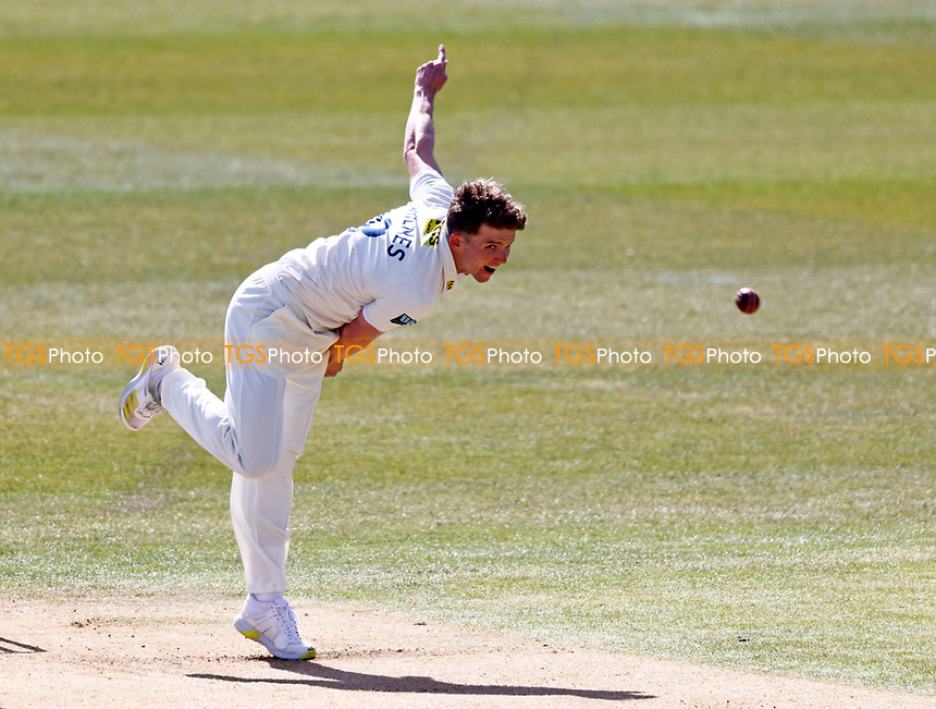 Kent's Matt Milnes bowls during Kent CCC vs Lancashire CCC, LV Insurance County Championship Group 3 Cricket at The Spitfire Ground on 22nd April 2021