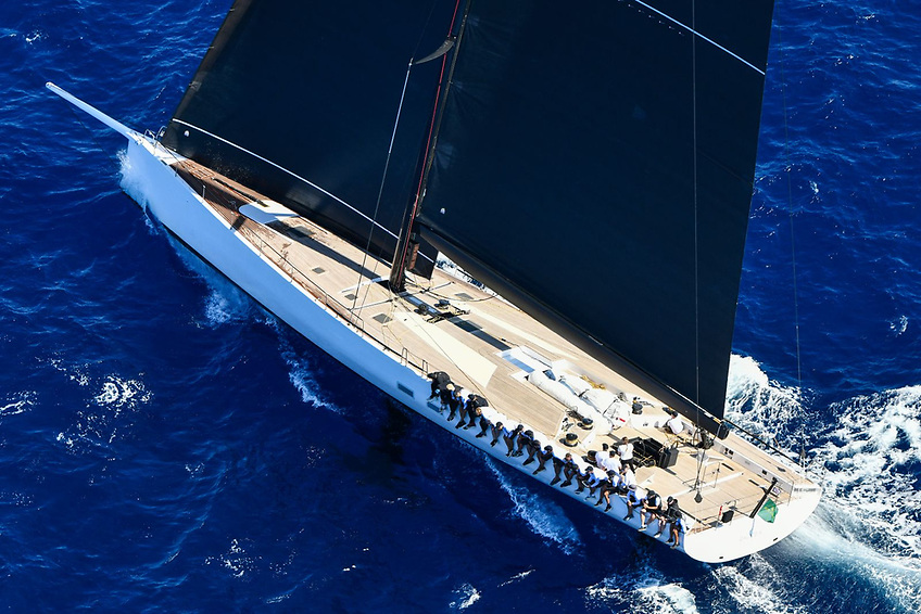 Galateia celebrates victory at the Maxi Yacht Rolex Cup in Porto Cervo, with Irish crew Justin Slattery, Nin O’Leary, Edwin O’Connor, Simon Johnson, Rory Harrap and Kelvin Harrap among the champions.