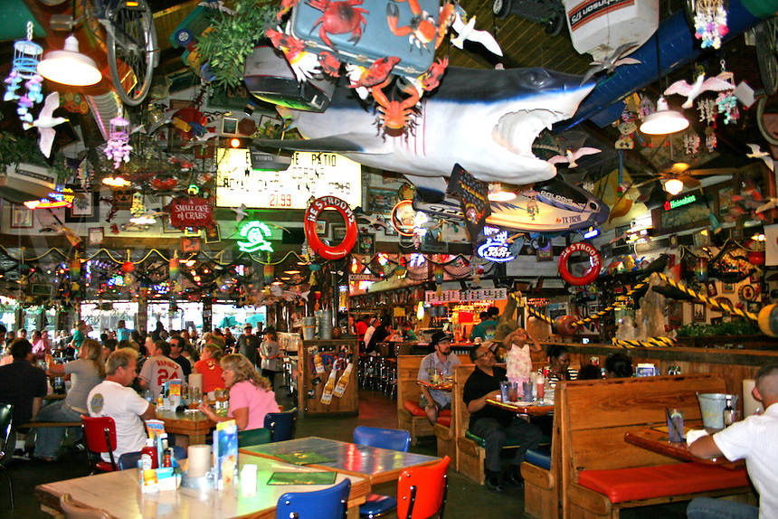 People dining interior Joe's Crab Shack restaurant in Old Sacramento California
