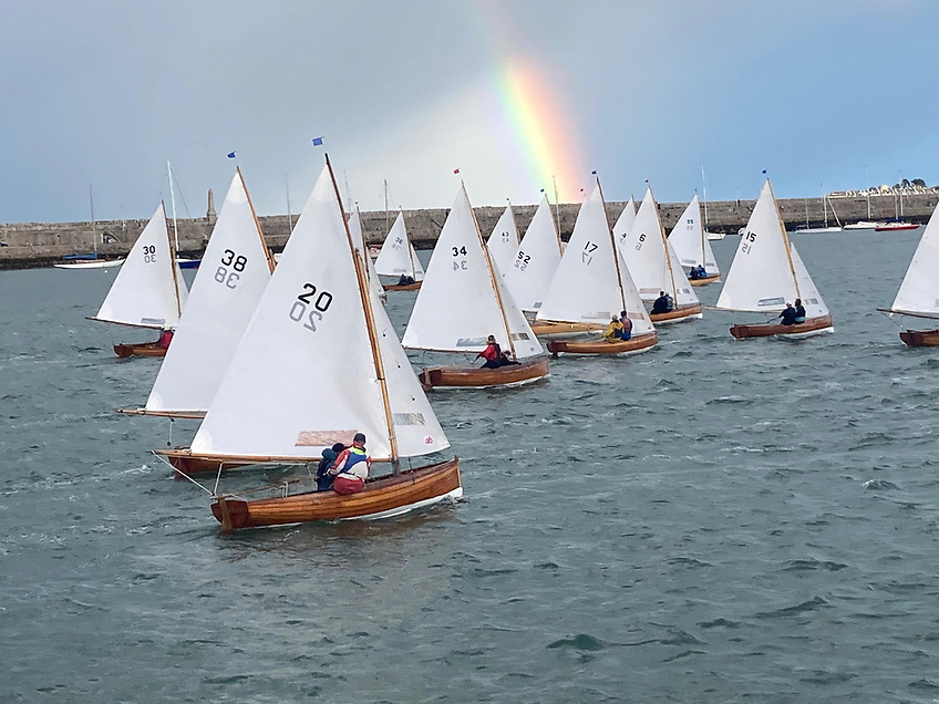 A rainbow appears during racing in the AIB DBSC Water Wag event at Dun Laoghaire Harbour