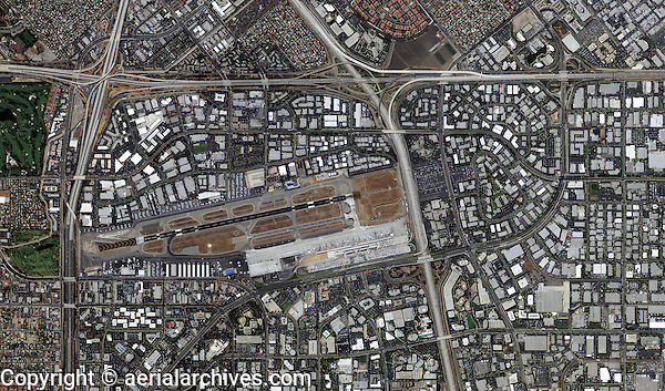 aerial map view above John Wayne Airport Orange County California