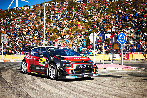 8th October 2017, Costa Daurada, Salou, Spain; FIA World Rally Championship, RallyRACC Catalunya, Spanish Rally; Kris Meeke of Great Britain and his co-driver Paul Nagle of Ireland compete in their Citroen C3 WRC Total Abu Dhabi WRT during the Riudecanyes SS 15 Stage