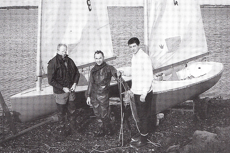 Sean Flood, Neville Maguire and Richard Burrows at Malahide in 1965, when they were regular contenders in the Olympic Finn Class