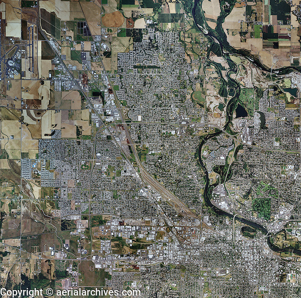 aerial map of Eugene, Oregon