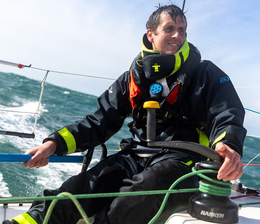 Tom Dolan navigating the Figaro race