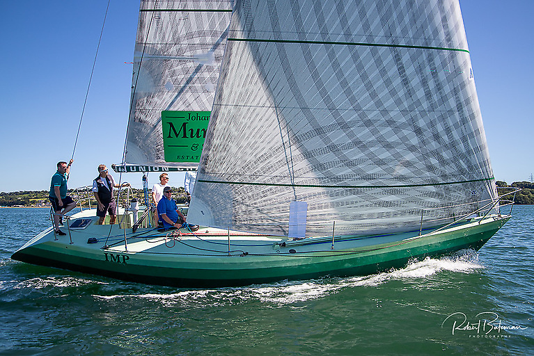 The multi-winner Imp sailing in Cork Harbour after restoration by George Radley