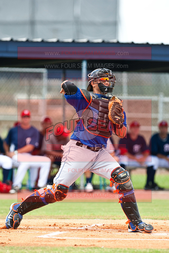 Jeyckol De Leon of the Gulf Coast League Mets during the game against the Gulf Coast League Nationals June 27 2010 at the Washington Nationals complex in Viera, Florida. Photo By Scott Jontes/Four Seam Images