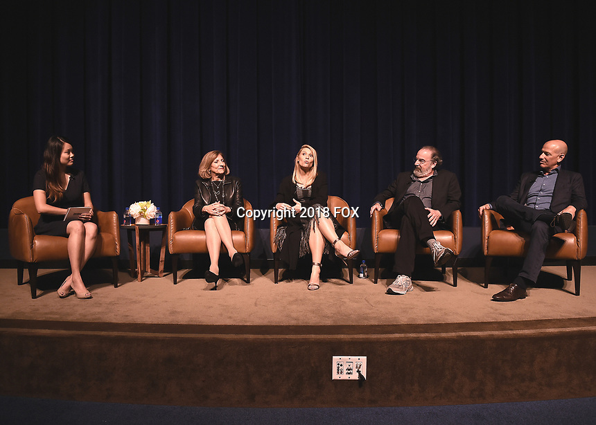 BEVERLY HILLS, CA - JUNE 5: Executive Producer / Director Lesli Linka Glatter, Claire Danes, Mandy Patinkin and Executive Producer Howard Gordon at the FYC Red Carpet event for 'Homeland' at the Writers Guild Theater on June 5, 2018 in Beverly Hills, California.(Photo by Scott Kirkland/20th Century Fox Television/PictureGroup)