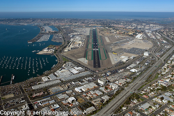 aerial photograph of Lindbergh Field, San Diego International Airport, California