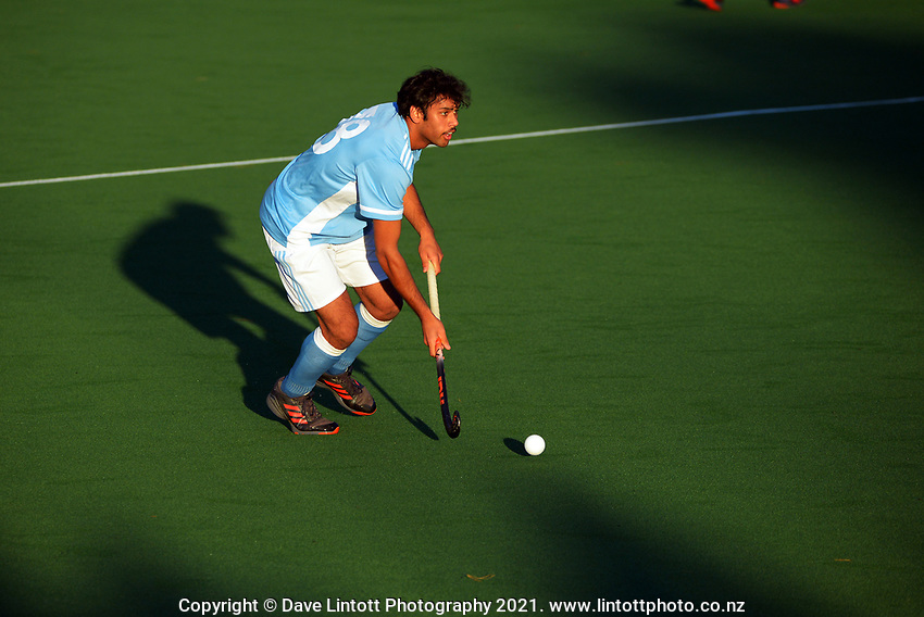 Action from the Wellington premier one men's hockey match between Hutt United and Indians at National Hockey Stadium in Wellington, New Zealand on Saturday, 15 May 2021. Photo: Dave Lintott / lintottphoto.co.nz