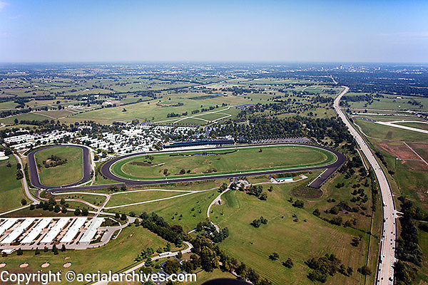aerial photograph Keeneland, Blue Grass airport, LEX, Lexington, Kentucky