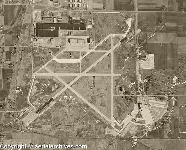 historical aerial map Chicago O'Hare International Airport (ORD), Chicago, Illinois, 1951