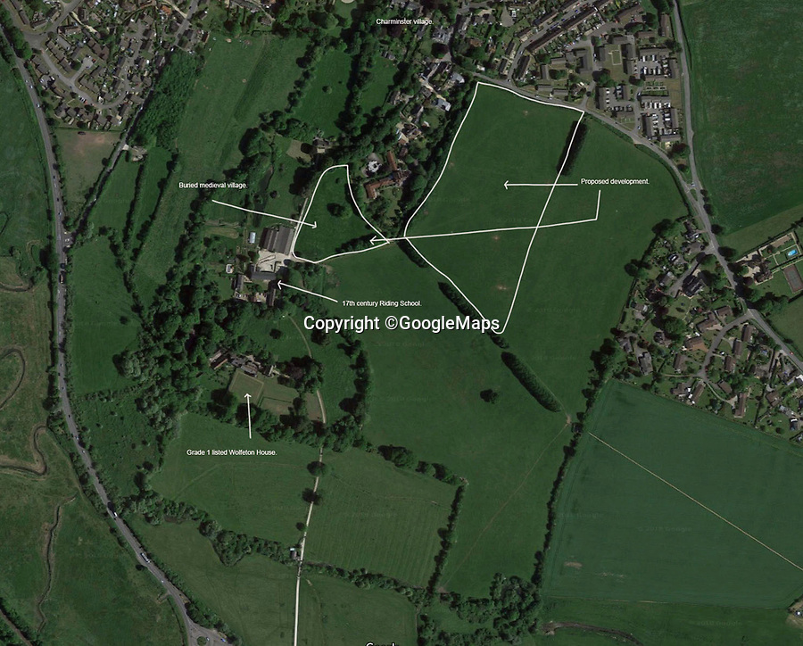 BNPS.co.uk (01202 558833)<br />
Pic: GoogleMaps<br />
<br />
To the Manor Born - The Thimbleby's are going into battle over plans to build a housing estate next to their historic Dorset home.<br />
<br />
A historic Elizabethan manor that inspired author Thomas Hardy is under threat from plans to build 120 houses in a neigbouring field.<br />
<br />
The proposed development near Dorchester in Dorset would be just 200 yards from the Grade I listed Wolfeton House which the great novelist frequently visited.<br />
<br />
It was owned for 400 years by the Trenchard family whose name provided inspiration for Hardy's classic 1886 novel The Mayor of Casterbridge..<br />
<br />
The writer also used the grand house in the story The Lady Penelope in his collection of short stories A Group of Noble Dames (1891).<br />
<br />
The planning application is for a large-scale development of 120 homes in an agricultural field south of Westleaze in Charminster, a village near Dorchester.<br />
<br />
Captain Nigel Thimbleby and wife Katharine, the owners of Wolfeton House, are leading the fight against the plans.