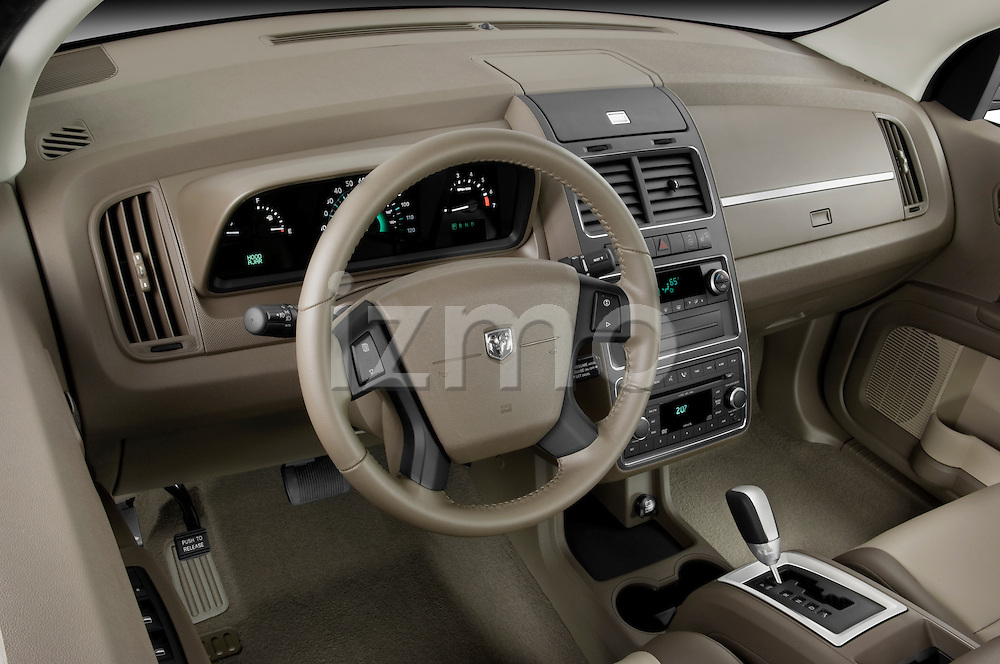 High angle dashboard view of a 2009 Dodge journey rt