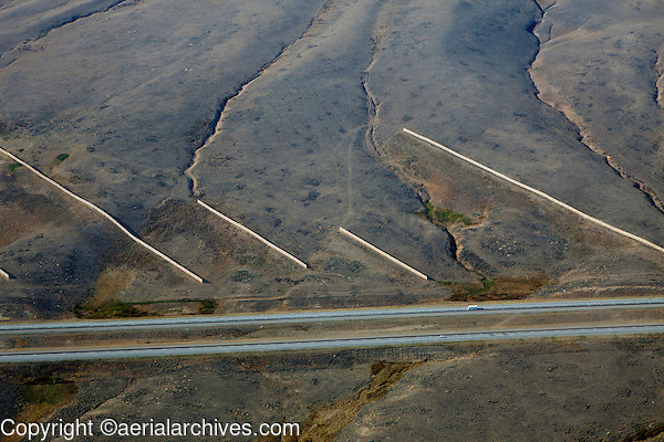 aerial photograph snow fences interstate I 80 southern Wyoming