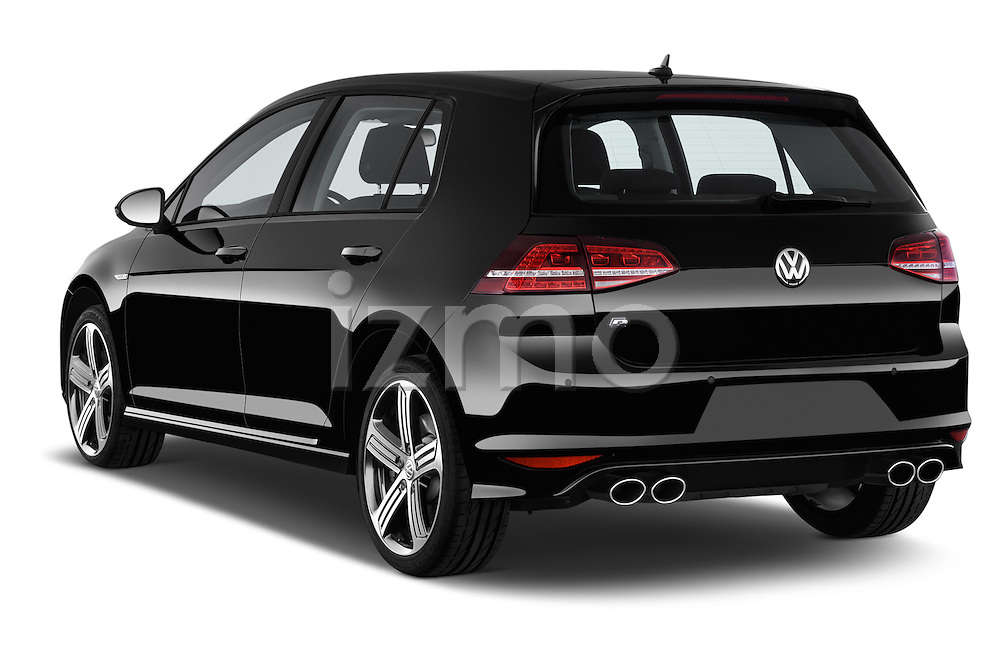 Car pictures of rear three quarter view of a 2014 Volkswagen Golf R 5 Door Hatchback 4WD Angular Rear