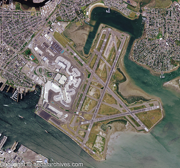 aerial map Boston Logan International Airport (BOS), Boston, Massachussetts