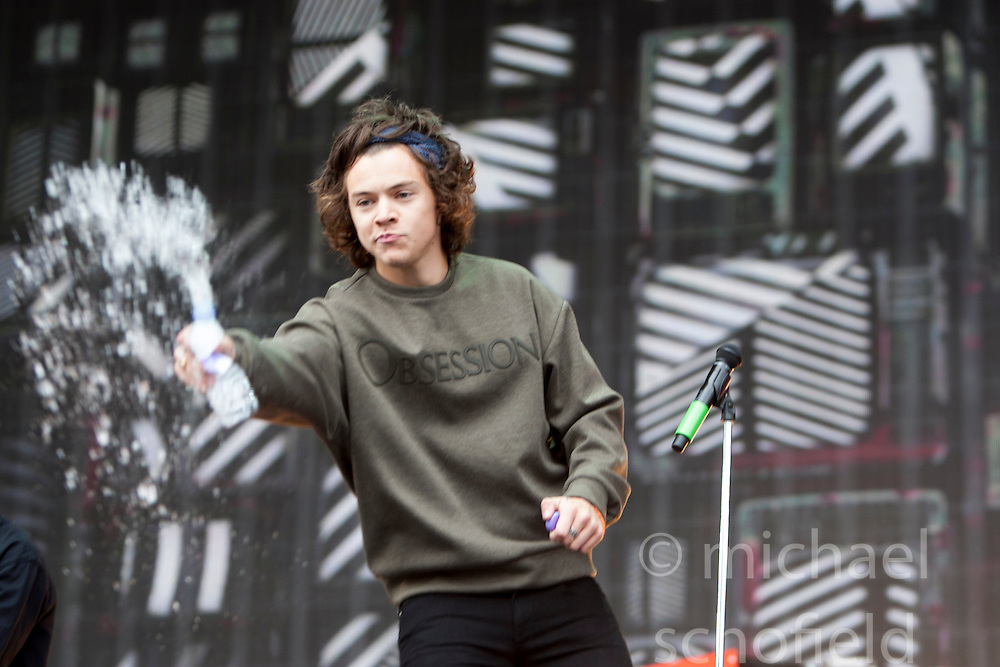 Harry Style from One Direction, opens on the main stage. Saturday at Glasgow Green, BBC Radio 1's Big Weekend Glasgow 2014.