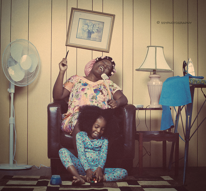 Vintage Hair shoot. Mother and daughter.