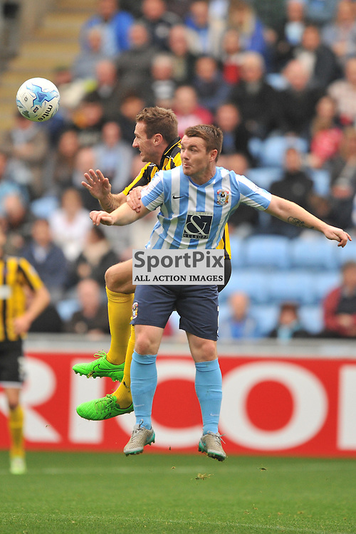 Coventrys John Fleck holds of Shrewsburys Attack, Coventry City v Shreswsbury Ricoh Arena, Football League One, Saturday 3rd October 2015