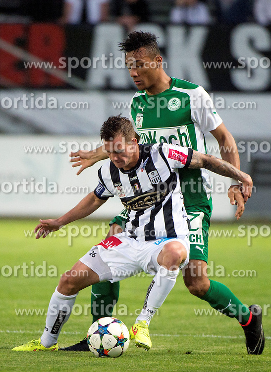 08.05.2015, Stadion der Stadt, Linz, AUT, 2.FBL, LASK Linz vs Mattersburg, während der Sky Go Erste Liga- Begegnung zwischen LASK Linz und SV Mattersburg am Freitag, 08. Mai 2015, in Linz, im Bild v.l. Daniel Kerschbaumer (LASK Linz), Francisco Jose Sanchez Rodriguez (SV Mattersburg) // during Austrian Second Football Bundesliga 32th round Match between LASK Linz and Floridsdorfer AC at the Stadion der Stadt in Linz, Austria on 2015/05/08. EXPA Pictures © 2015, PhotoCredit: EXPA/ Reinhard Eisenbauer