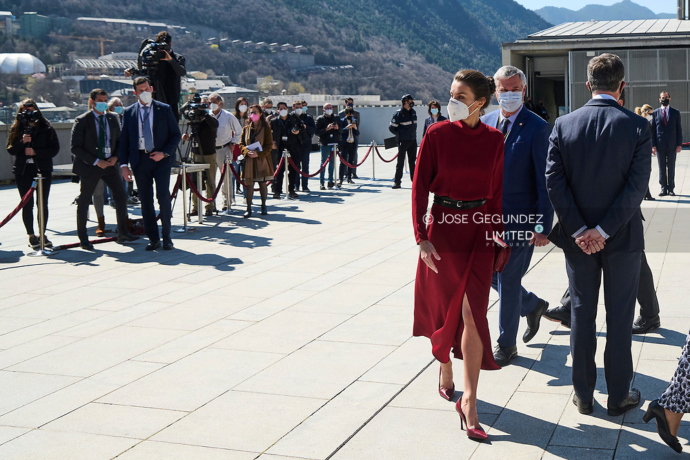 Queen Letizia of Spain attend official reception with national honours and national symbols during 2 day State visit to Principality of Andorra at Casa de la Vall on March 25, 2021 in Andorra la Vella, Principality of Andorra <br />
The two day trip marks the first visit to Andorra since King Felipe's enthronement and is also the first foreign trip since the begin of the Coronavirus pandemic.
