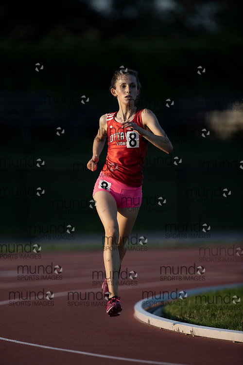 (Ottawa, Canada---14 July 2021 Amelia Van Brabant competing in the 1500m at Ottawa Summer Twilight Series Meet #11. Photograph 2021 Copyright Sean Burges / Mundo Sport Images.