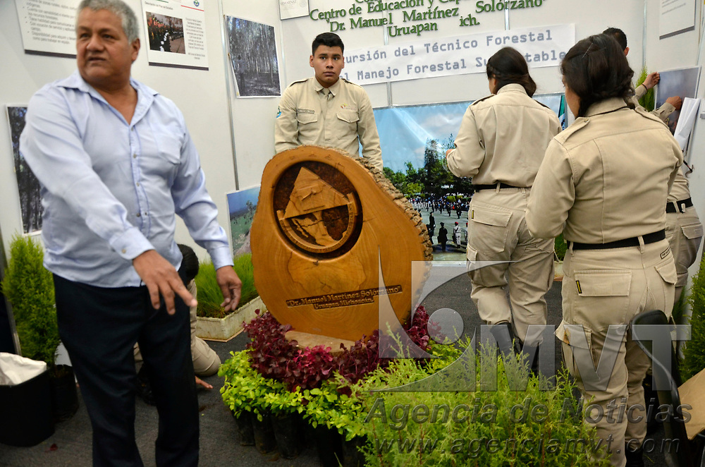 TOLUCA, México (Agosto 29, 2017).- Exposición de productores de artículos en madera, brigadas de protección forestal y maquinaria durante el primer Foro de Desarrollo Forestal Sustentable que se llevó acabó en el Centro de Exposiciones de Toluca. Agencia MVT / José Hernández.