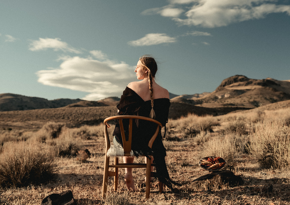 desert drip designs fall collection shot by phatsimo wenzel of wenzel haus in Nevada's high desert. woven fashion by the weaver Raegan young.