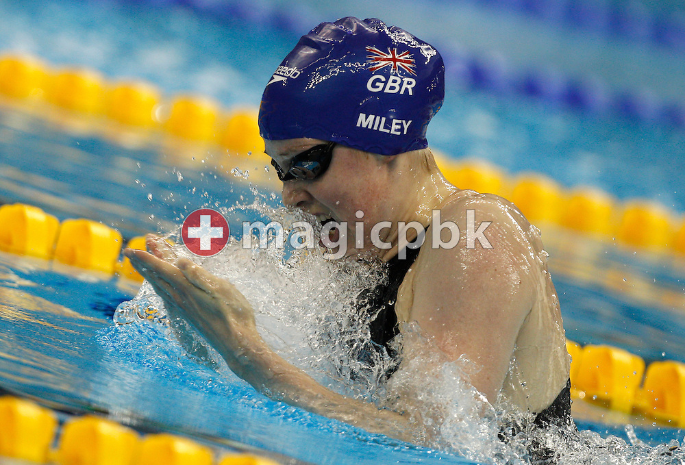 Hannah MILEY of Great Britain swims on the breaststroke leg in the women's 400m Individual Medley (IM) Heats during the 14th FINA World Aquatics Championships at the Oriental Sports Center in Shanghai, China, Sunday, July 31, 2011. (Photo by Patrick B. Kraemer / MAGICPBK)