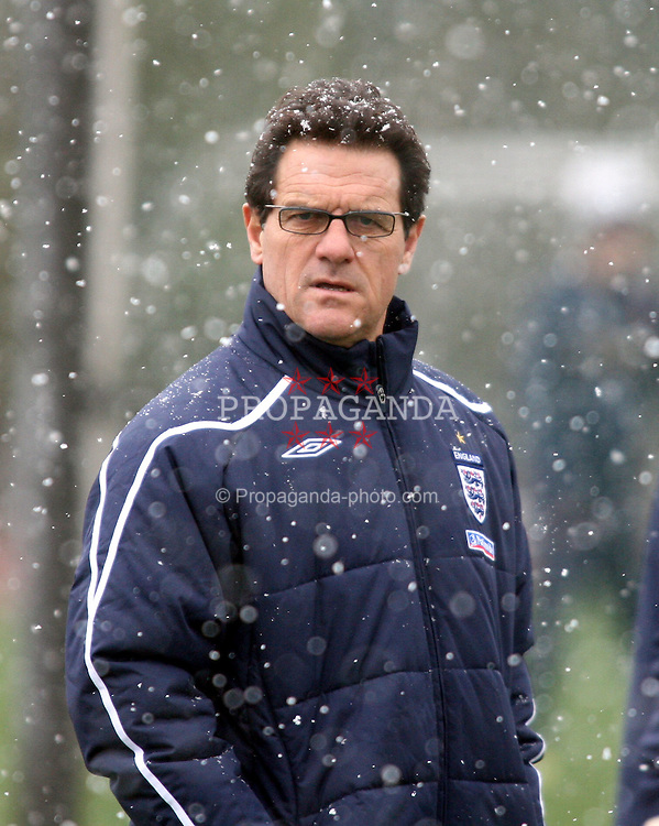 LONDON, ENGLAND - Monday, March 24, 2008: England's manager Fabio Capello during training at London Colney ahead of the International Friendly match against France. (Pic by Chris Ratcliffe/Propaganda)