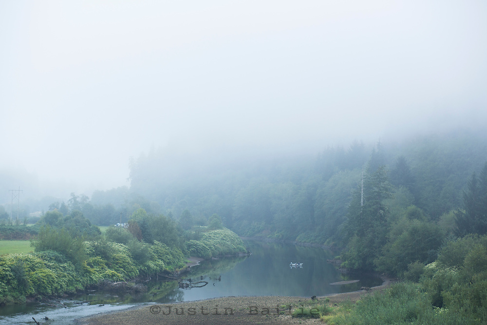 Salmon fishing the Nehalem River, Oregon.