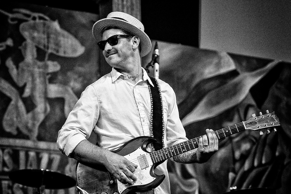 Eric Lindell performing in the Blues Tent at the 2011 New Orleans Jazz & Heritage Festival at the Fair Grounds Race Course in New Orleans, LA. USA.