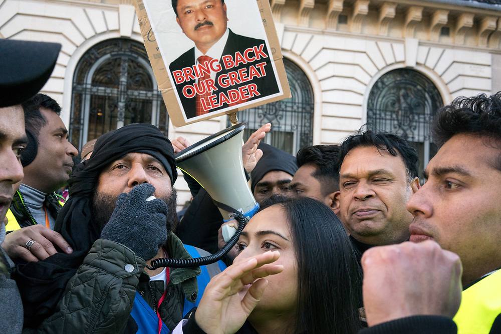 France, Paris, 12 December 2017. Protest organised by Bangladesh Nationalist Party following on from the visit of "Bangladeshi Prime Minister" Sheak Hasina to attend to One Planet Summit held in Paris.