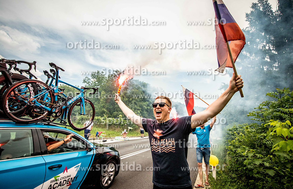 Supporters in Rimske Toplice during 1st Stage of 26th Tour of Slovenia 2019 cycling race between Ljubljana and Rogaska Slatina (171 km), on June 19, 2019 in Slovenia. Photo by Vid Ponikvar / Sportida