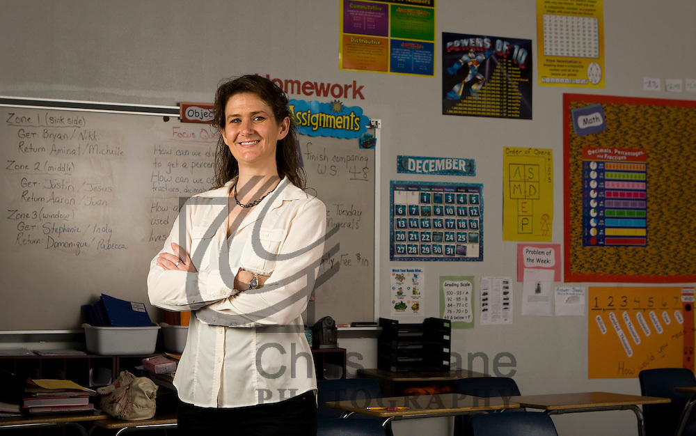 Portrait of Tammie Langley at Kannapolis Intermediate school on Thursday, December 3, 2009 in Kannapolis, N.C. CHRIS KEANE FOR THE NEW YORK TIMES