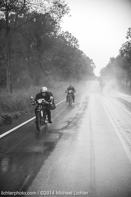 Claudia and Sante on their Moto Frera's. Missouri, 2014<br />
<br />
Limited Edition Print from an edition of 20. Photo ©2014 Michael Lichter.