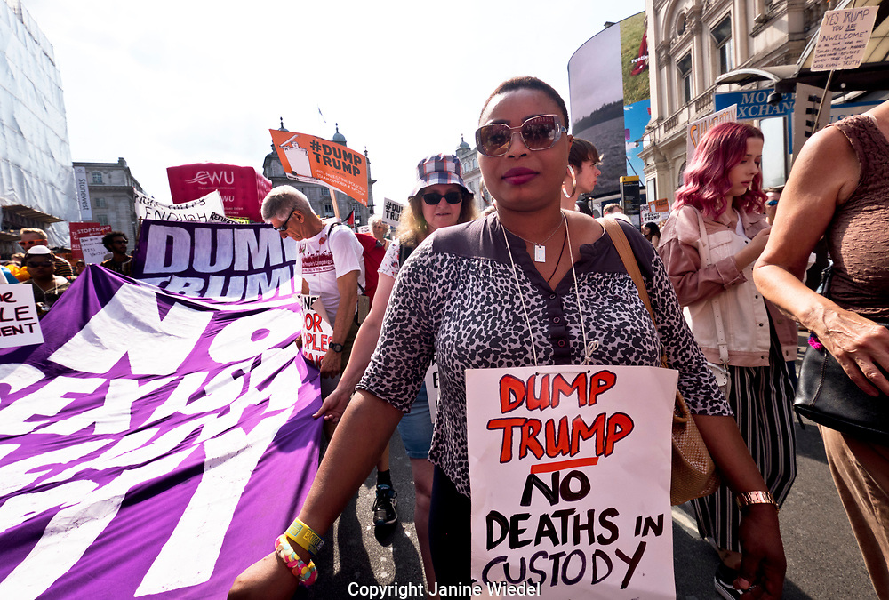 Anti Trump protest during his London visit. Central London July 13 2018
