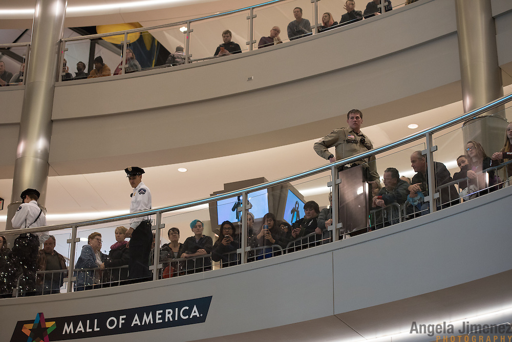 Mall security officers shut down access to the rotunda from several directions as Black Lives Matter protesters gathered at the Mall of America, then traveled to Minneapolis-St. Paul International Airport's Terminal 2 via light rail during a day of protests on December 23, 2015. <br />
<br />
Photo by Angela Jimenez for Minnesota Public Radio www.angelajimenezphotography.com
