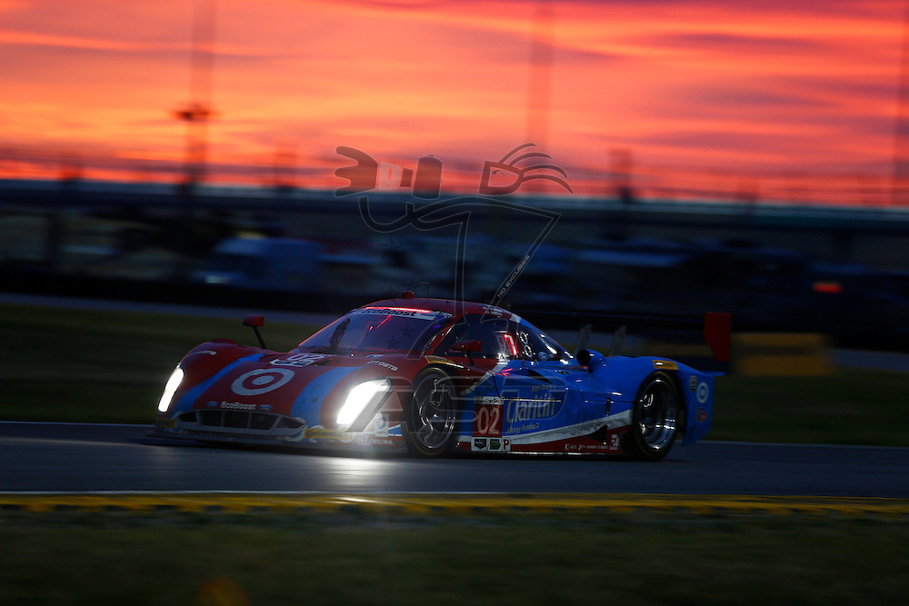 Daytona Beach, FL - Jan 31, 2016: The IMSA WeatherTech Sportscar Championship teams take to the track for a practice session for the Rolex 24 at Daytona at Daytona International Speedway in Daytona Beach, FL.