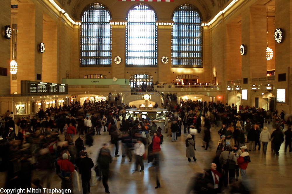 A moment in time on New Year's Eve, 2001, in Grand Central Station in New York City.