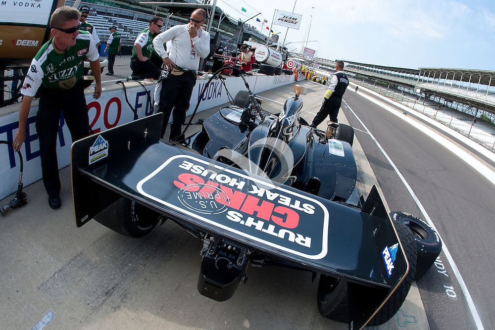 Ed Carpenter practices on Carb Day in the No. 20 Fuzzy's Ultra Premium Vodka special at the Indianapolis Motor Speedway in Indianapolis, Indiana..Photo by Michael Hickey, Infiniti Images Corporate event photography by Infiniti Images