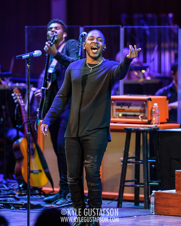 WASHINGTON, DC - October 20th, 2015 - Kendrick Lamar performs with the National Symphony Orchestra at the Kennedy Center in Washington, D.C. (Photo by Kyle Gustafson / For The Washington Post)