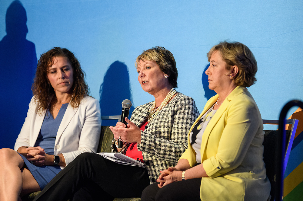 Keit Lohkamp, Maureen Greier, Joni Rittler, and AMy Olson during the session titled Achieving Organizational Transformation in Healthcare at Workday Rising 2019.