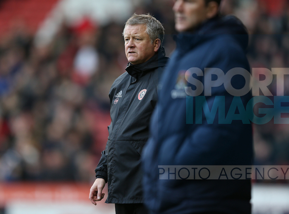 Chris Wilder manager of Sheffield Utd during the English League One match at Bramall Lane Stadium, Sheffield. Picture date: December 31st, 2016. Pic Simon Bellis/Sportimage