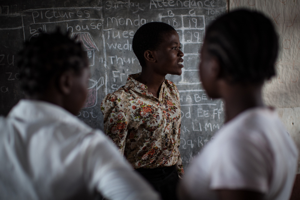 Taking part in a peer-mentoring programme for girls. This programme is supported by World Renew.<br />
<br />
The region has a problem of girls and young women who work at markets being pressured into transactional sex by their clients. The peer-mentoring programme teaches girls how to resist such pressure, and teaches them about how to prevent HIV and pregnancy.<br />
<br />
The programme uses the Stepping Stones programme to help girls understand how to achieve their goals in life. Many of the girls feel encouraged to continue their education and go on to take jobs in service of the community.